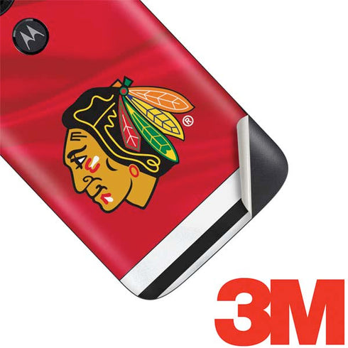NHL Blackhawks Red Stripes Moto E5 Play Skin